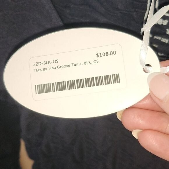 Tees by Tina Neena Groove Black Long Sleeve Stretch‎ Sz. OS Tunic - Picture 6 of 11